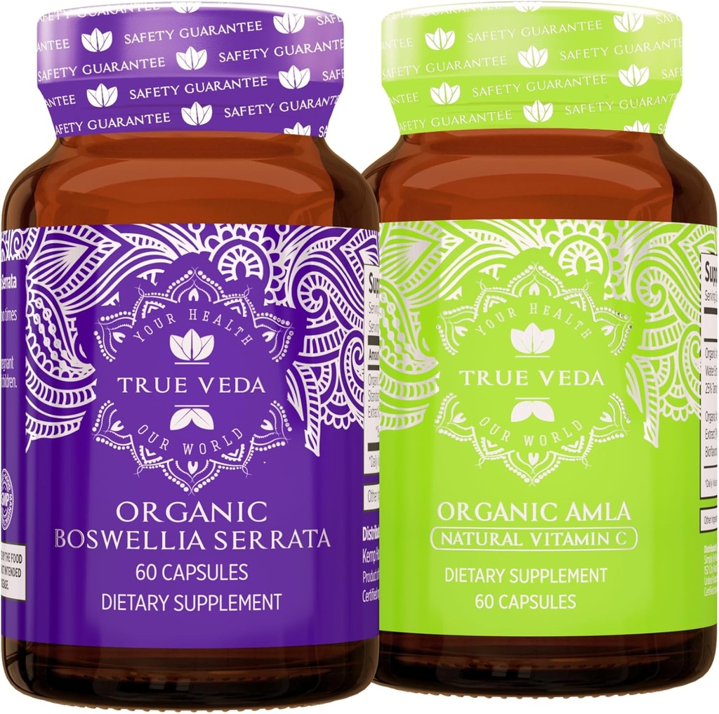 True Veda Active Bundle USDA Organic Equipment 124; Multi- Award- Winning Equipment 124; Boswellia Serrata Equipment 124; Amla Capsules