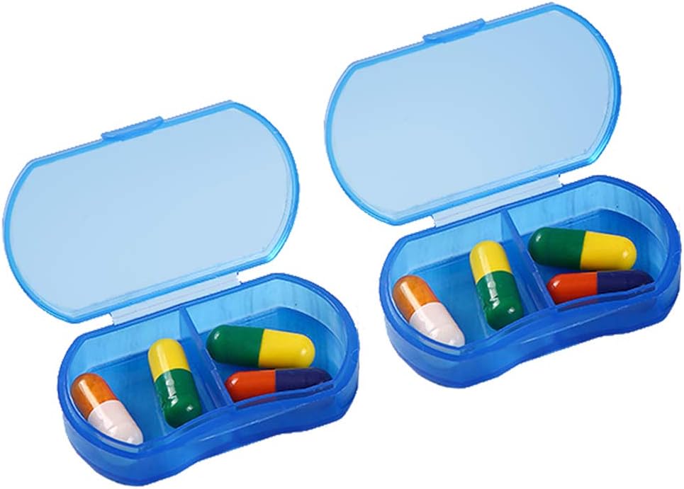 2PCS Pill Case Organizer Pocket Small Pill Holder, Daily AM & PM Kontenery, Lekarz, Idealny do leczenia, Witamina, Suplement, Idealny do podróży, Idealny do torebki