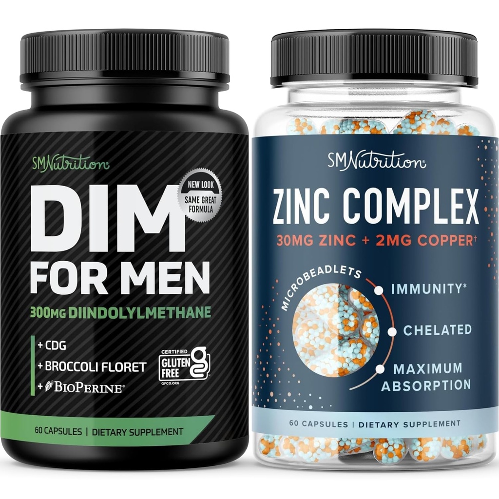 Kompleks cynku testosteronu & 300mg suplement DIM dla mężczyzn do estrogenowego metabolizmu i wsparcia testosteronu 124; Suplement cynku microbeadlet (60 Servings) z kompleksem DIM dla mężczyzn (60 Servings)