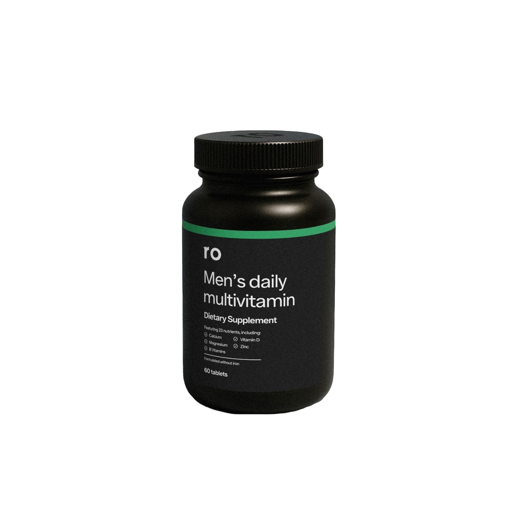 Ro Daily Multivitamin dla mężczyzn 124; Wspomaga aktywność fizyczną, mózg + zdrowie serca i system immunologiczny z 23 Kluczowe składniki odżywcze, w tym wapnia, magnezu i cynku 124; 30- Day Supply (60 tabletek)