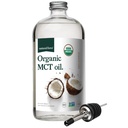 Natural Force Organic MCT Oil - Czysta butelka szklana - Wykonana z 100% oleju kokosowego prasowanego na zimno Virgin + Certified Keto, Paleo, Kosher, Vegan & Non-GMO - Lab Tested for Quality and Pure - 32 Ounce