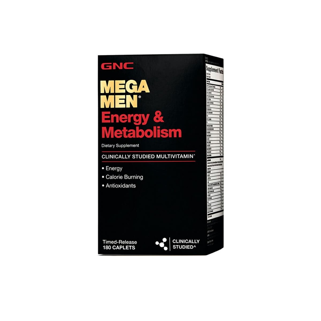 GNC Mega Mega Men Energy & Metabolizm Multiwitamina 124; Zwiększona energia i Calorie Burning 124; 180 Liczba