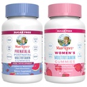 MaryRuth Organics Prenatal Postnatal Gummies wielowarstwowe (Truskawki) & Kobiet 124; USDA Organic Bilans 124; Witaminy do karmienia piersią, Piękno, & Immunitet 124; Wegan, No Gelatin