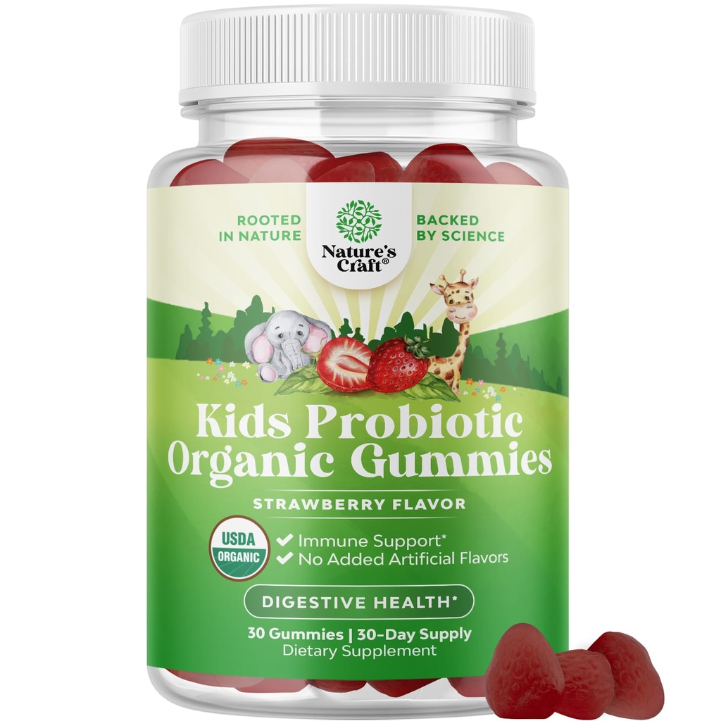 Immune Booster Kids Probiotic Gummies - Bacillus Subtilis Probiotic for Kids Upset Stomach Body Cleanse Immune Boost and Colon Detox - Zaparcia Relief i Digestive Health Vitamin Gummy