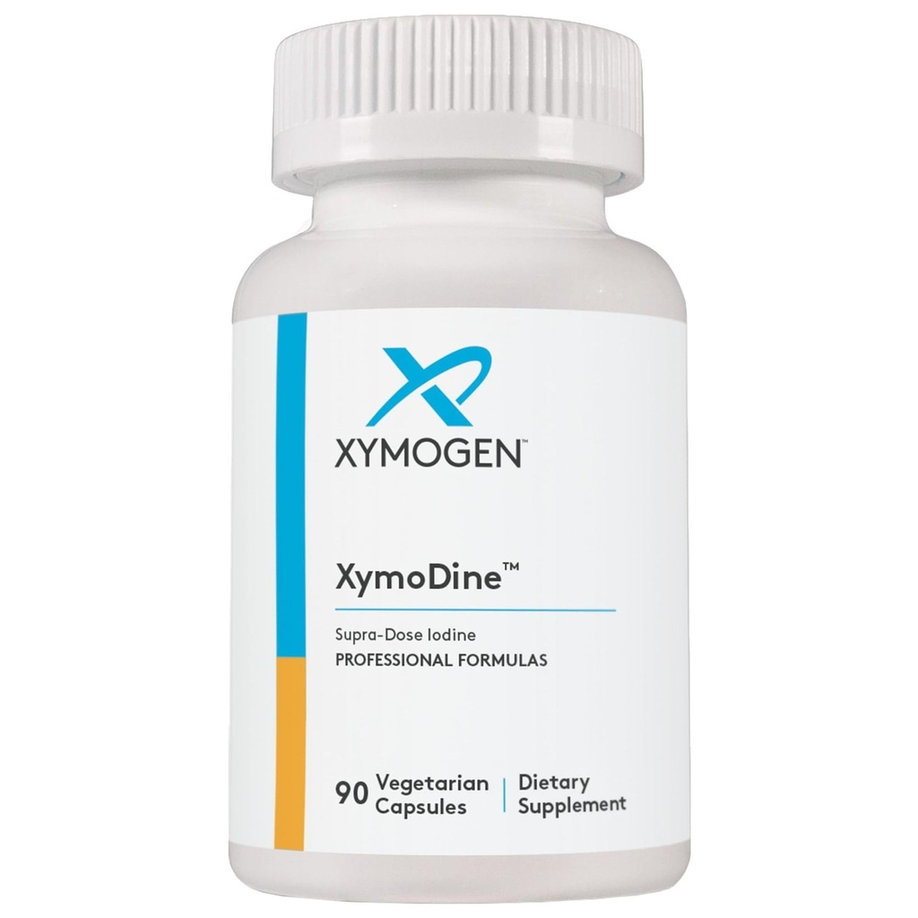 XYMOGEN XymoDine Jod Supplement - Wysoka moc jodu 12,5 g do wspierania zdrowej syntezy hormonów tarczycy (90 Kapsułki wegetariańskie)