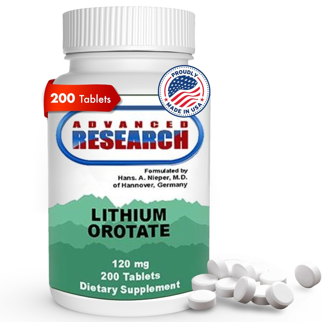 Dr Hans Nieper Lit Orot 5mg, 200 Hrabia, Testy laboratoryjne, Non-GMO, Gluten Free, Vegan Friendly, Wspiera zdrowie mózgu