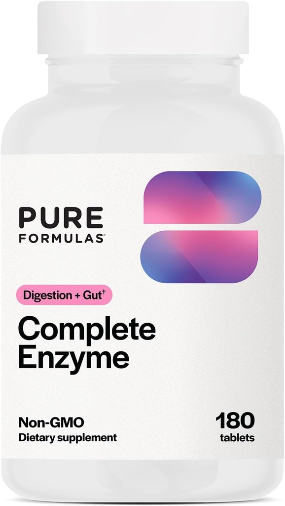 Pureforma jako całkowity enzym 124; Enzymy pancreatic 1000mg (pełna moc) 1000mg (pełna moc) 124; Suplement do trawienia pankretyny z protekcją, amylazą i lipazą 124; Wsparcie pokarmowe 124; Nabiał i Soy Free 180 Tabletki