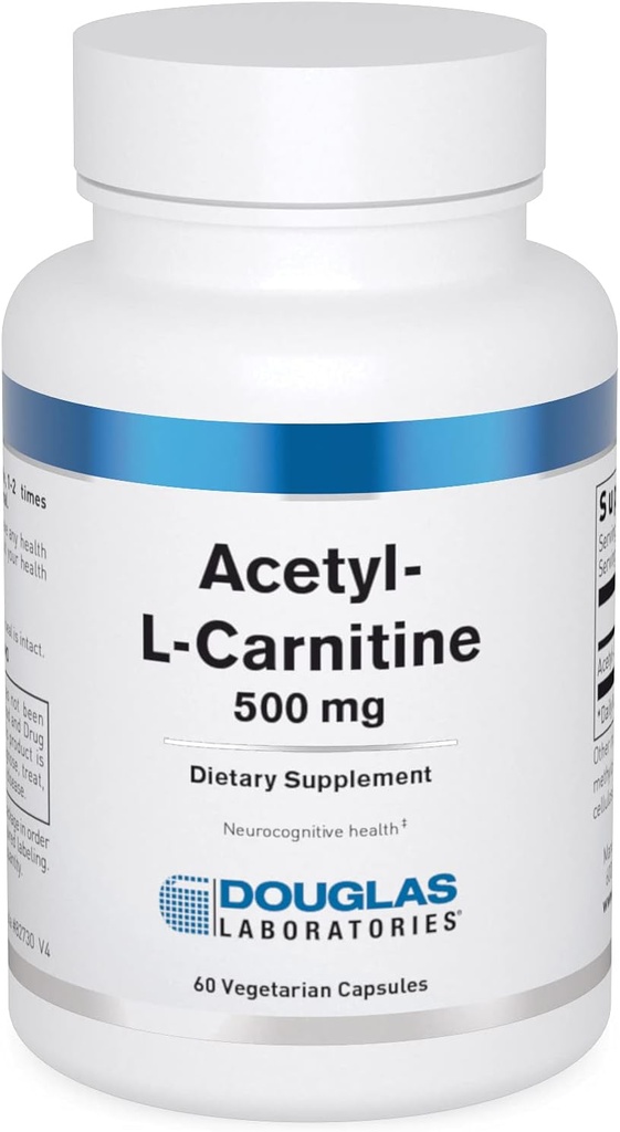 Douglas Laboratories Acetyl L- Carnitine 500 mg XI124; Wspomaga funkcje mózgu i nerwu podczas normalnego procesu starzenia * XI124; 60 Kapsułek