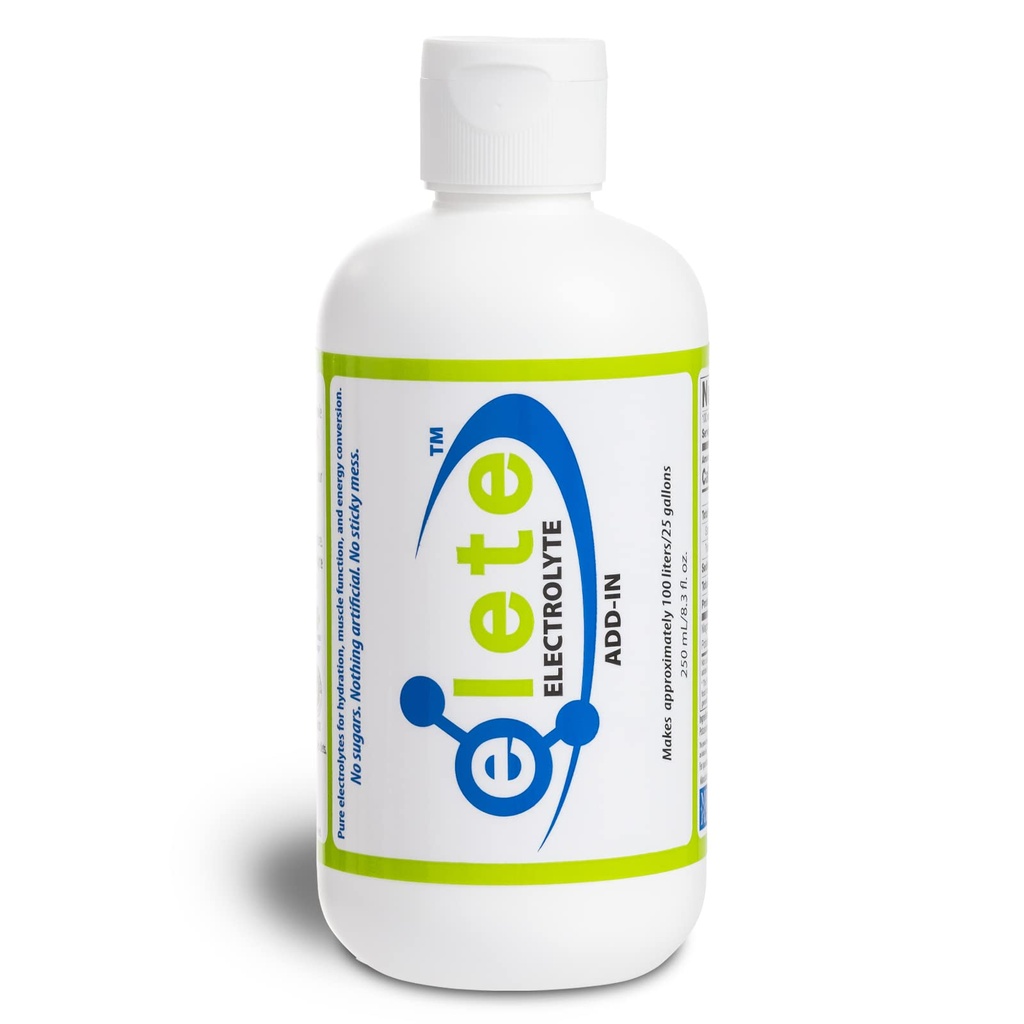 elete Electrolyte Add- in Hydration Drops 124; Sodu, Magnezu, Potasu & Trace Minerals India 124; Unflavored, All Natural Addition 124; Leg and Muscle Cramp Relief