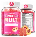 Multiwitytamina dla kobiet Gumiaki dla 40 + z Omega-3, Niacynamid, B- Complex, Luteina, Żelazo, Cholina, Fosfatydylseryna, Witamina D3 dla skóry, Włosy, Energia, Immune, Kości - Wegan, Cukier wolny, 120Cts