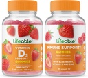 Żywa witamina D 5000 j. m. + Wsparcie immunologiczne, Gummies Bundle - Great Desting, Suplement witaminy, Gluten Free, GMO Free, Gummy do żucia