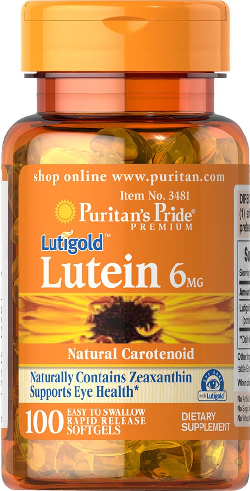 Puritans Pride Lutein 6 Mg Z Zeaksantyną Softgels, 100 Hrabia