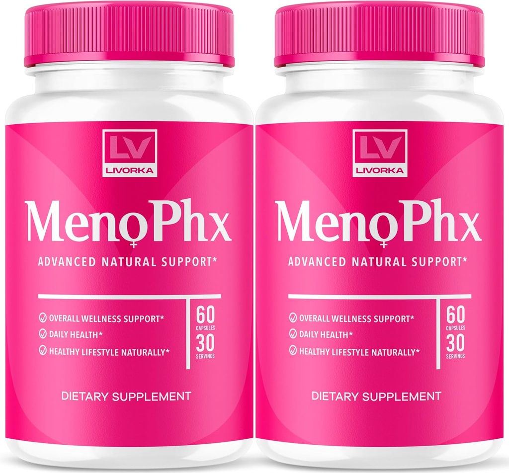 LIVORKA (2 opakowania) MenoPhx, MenoPhx, MenoPhx kapsułki, MenoPhx Detox, Meno PHX, PHX MenoPhnx (120 kapsułek)