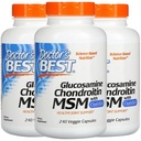 BEST lekarza, (3 opakowania Glukozamina Chondroitin MSM z OptiMSM, 240 Veggie Caps