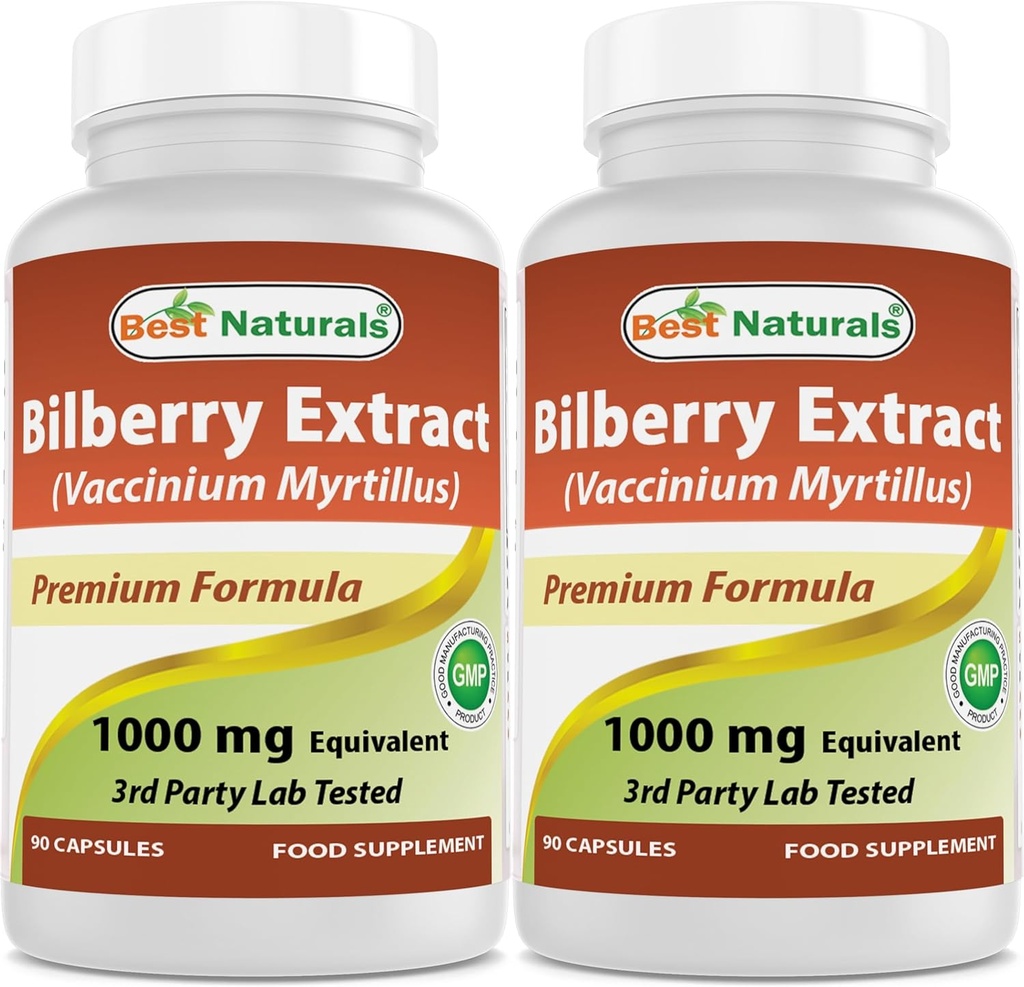 Najlepsi Naturals Bilberry 1000 Mg 90 Kapsułki (90 Count (Pack of 2))
