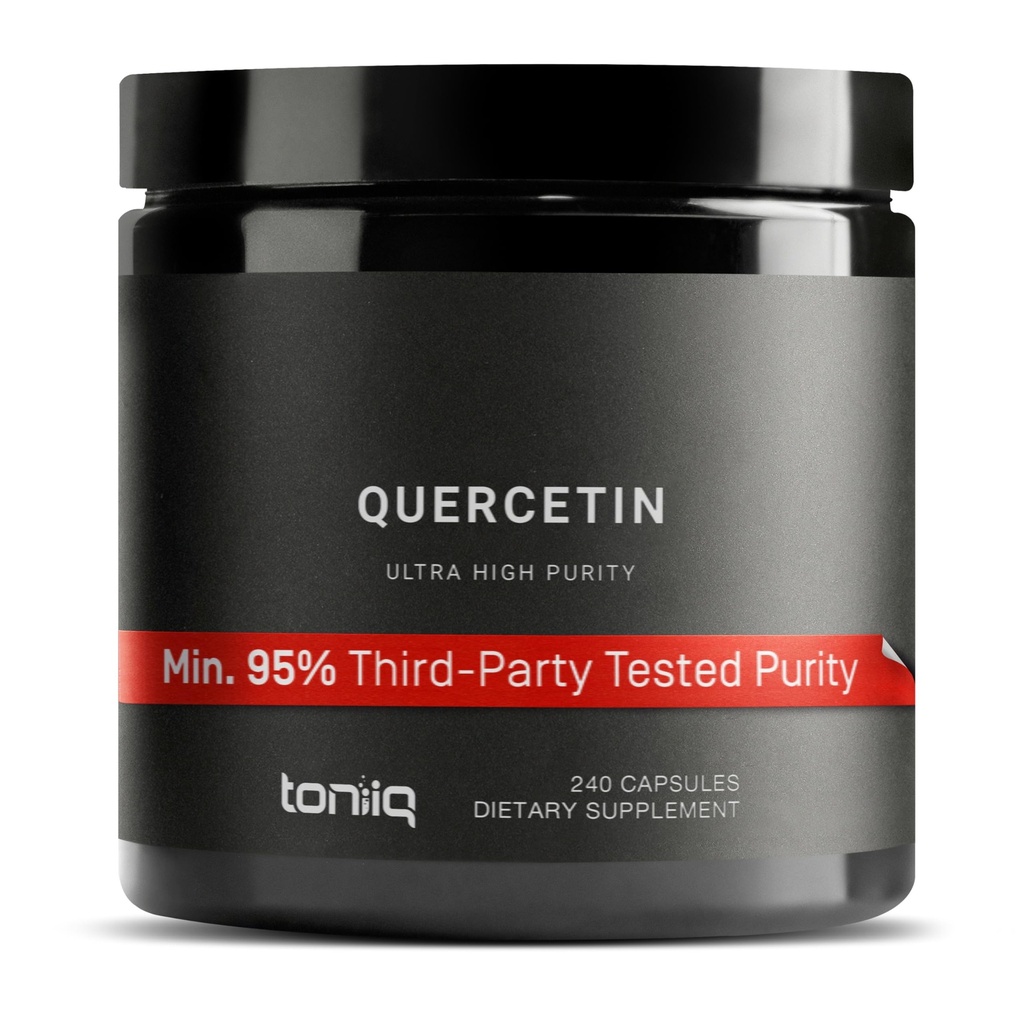 Toniiq Ultra High Pure Quercetin kapsułki - 95% + Wysoko oczyszczony i biodostępny - 1000mg na jedną porcję - 240 kapsułki Quercetin Suplement