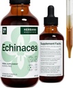 Echinacea 4 fl oz Liquid Extract - Organic Root, Liść, Kwiat, Nasiona - Natural Herbal Supplement - Body, Immune System Support Tincture - High Potency Drops - 90- Day Supply - Rozmiar rodziny