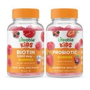 Żywe Biotin Kids + Probiotic 2 Miliard CFU Kids, Gummies Bundle - Great Desting, Suplement witaminy, Gluten Free, GMO Free, Gummy do żucia