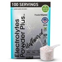 Powervitate Unflavored Electrolytes Powder No Sugar for Daily Energy - Keto Electrolytes - Hydration Powder with 1000mg Potasu, 120mg wapnia, Magnezu, No Stevia, 100 Służenia