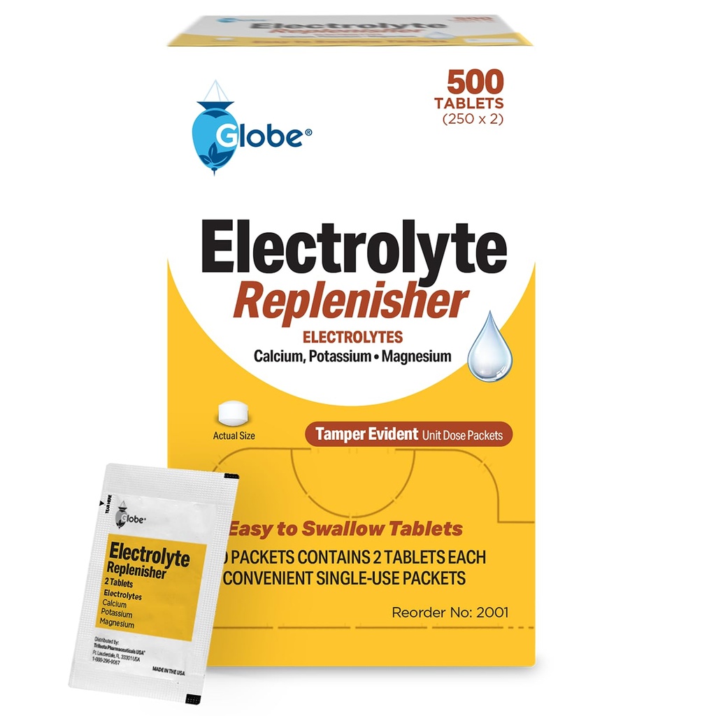 Tabletki do zamiany elektrolitów do szybkiego nawodnienia i odzyskiwania ćwiczeń (500 tabletek, 250 opakowań po 2) dla sportowców, pieszych i sportowych, Pakiety podróżne z kluczowymi składnikami odżywczymi dla optymalnej wytrzymałości