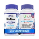 ULTALIFT męskie zdrowie Duo - 2 butelki - jeden zespół wsparcia prostaty z Saw Palmetto & Beta Sitosterol i jeden suplement wysokiego ciśnienia krwi z czosnku i Hawthorn Berry Fast- działających kapsułki dla mężczyzn