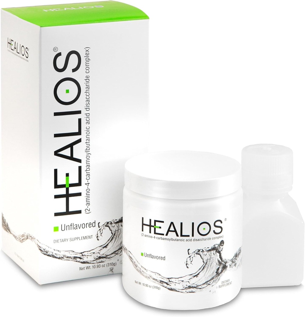 Healios Unflavored Oral Health and Dietetic Supplement, Proszek w proszku, naturalnie zakwaszony L- Glutamina Trehalose L- Arginina, 10.93 Ounces
