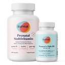 FullWell Prenatal Witamina Lemon + DHA ETAP 124; Omega 3 Olej rybny z DHA & EPA dla rozwoju mózgu i układu nerwowego Wsparcie 124; 26 + Witalne składniki odżywcze 124; Dietitian- sformułowane, 3. strona Tested, 30 Sługi