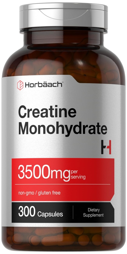 Horbäach Kreatyna Monohydrat Kapsułki 124; 3500mg 124; 300 Hrabia 124; Non- GMO i gluten