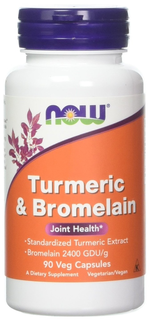 Teraz żywność Turmeric & Bromelain, 90 Kapsułki warzyw (2 opakowania)