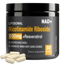 Suplement NAD - NAD + z Nikotynamidem Ribozyd (NR) i Resveratrol Quercetin 900mg Pure Organic NAD Plus do naprawy komórek Zdrowy starszych funkcji mózgu, 80 Kapsułki