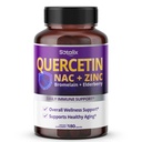 Suplement SOTALIX Premium Quercetin 98% Wysoka Czystość Bromelain, Cynk, Witamina D3 2000 IU, Elderberry - Respiracja układu sercowo-naczyniowego Wsparcie immunologiczne dla dorosłych dzieci - 180 Day Supply