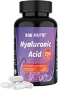 BIO NUTRI Hialuronic Acid Supplements 250mg Acid 124; 240 Kapsułki Biotin 5000mcg & Witamina C 25mg - Skóra, Włosy i Wspólne 3 w 1 Wsparcie