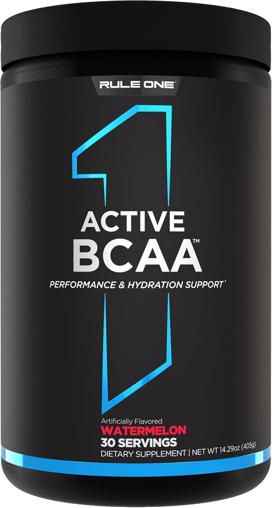 Artykuł 1 Aktywne BCAA - Wydajność, Nawodnienie i Wsparcie Odzyskiwania z 5g BCAA + Elektrolity, L- Glutamina i Citruline (30 Sług, Arbuz)
