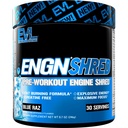 EVL Ultimate Pre Workout Powder - Termogeniczne tłuszcz Burn Support Pretensive Drink for Stasting Energy Focus and Stamina - ENGN Shred Intense Creatine Free Pretensive Drink Mix - Blue Raz