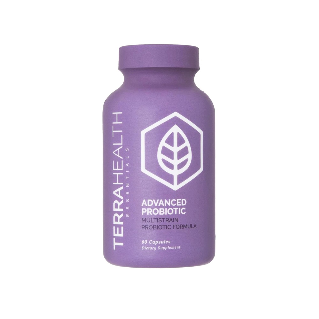 Terra Health Essentials Zaawansowane probiotyki 124; 50 Miliard CFU 124; Redukcja Bloating & Gas, Immune Support Supply 124; 30- Day Supply (60 kapsułki)
