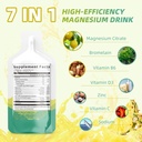 Magnezu Citrate Liquid Supplement (10 Fl Oz), Magnezu Complex Drink / roztwór doustny z VitaminB, Cynk, Sodu i Bromelain do snu, Mięśnie, Serce, Gut Support (Ananas)