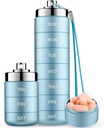 Mossime Metal Pill Organizer Tygodniowy, Stackable Waterproof Travel Pill Box, Duży aluminiowy Alloy Pill Case Container, BPA Free 7 Daily Medicine Organizer for Witamina, Olej rybny, Suplement