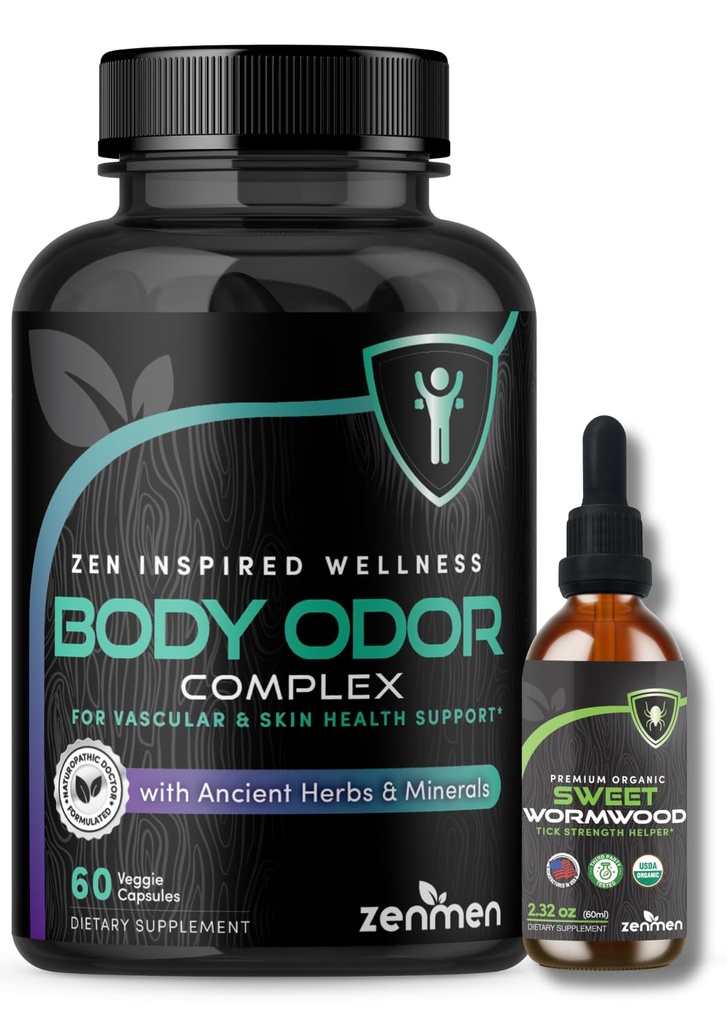 Zenmen Ogólny pakiet wellness: suplement do zapachu ciała i Sweet Wormwood Pincture Bundle