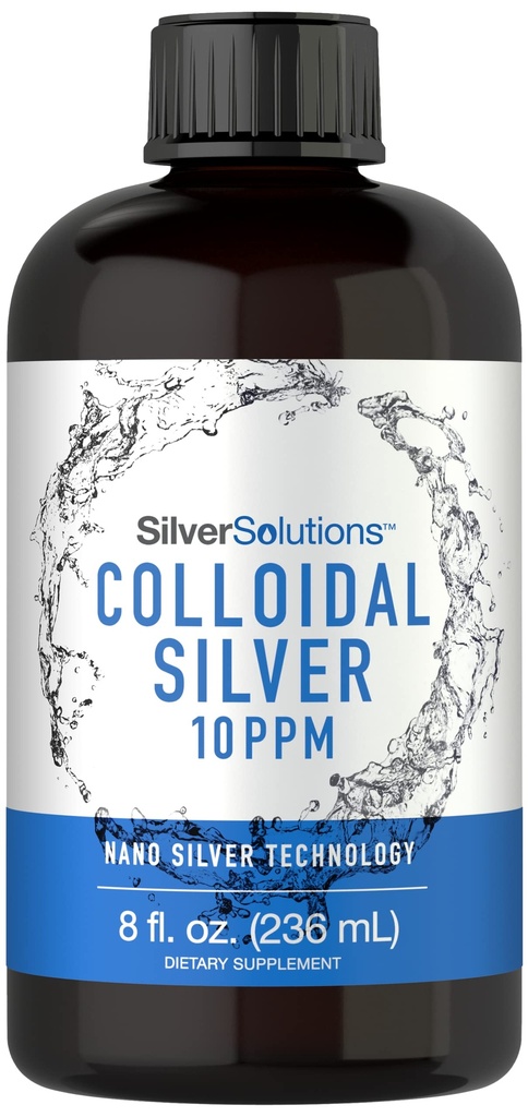 Carlyle Colloidal Silver Department 124; 10 PPM Description 124; 8 oz (236 ml) Description 124; Nano Silver Technology Solutions Description 124; Vegetarian, Non-GMO, & Gluten Free Supplement