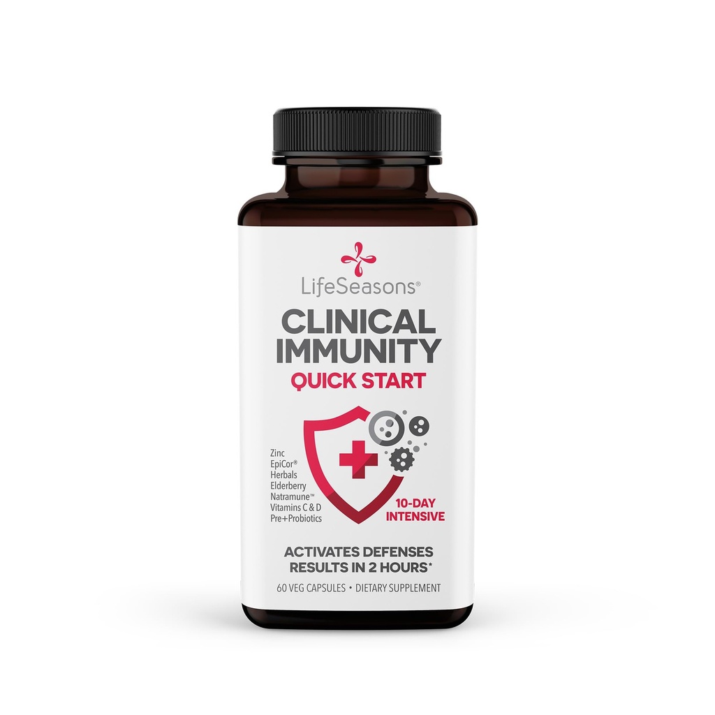 Odporność kliniczna - Quick- Start - Wsparcie układu immunologicznego - Szybka odpowiedź immunologiczna - Wzmacnianie przeciwciał, komórek B + T + NK, Neutrofilów i Makrofagenów - Black Elderberry & Pre + Probiotyki - 60 Kapsułki
