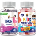Gumie magnezowe dla dzieci 500 mg i żeliwne dla dorosłych - Witaminy żelazowe z witaminą C