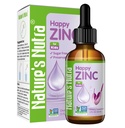 Natural 's Nutra Happy Cynk, Premium Liquid Cynk dla niemowląt, niemowląt, dzieci i dzieci, TRAACS Chelate Cynk, Wysoka biodostępność, Non-GMO, Kosher, 2 Fl. Oz (60ml)