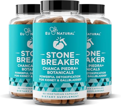 Chanca Piedra Stone Breaker 3- Pack Bundle - Naturalny Rozpuszczalnik, Nerki Cleanse & Suplement do pęcherzyka żółciowego - Detoksykować Trakt moczowy, Flush Impurities, Clear System - 180 Kapsułki