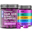 Biotin Gumumie do włosów, skóry i paznokci - Witaminy wzrostu włosów dla kobiet i mężczyzn - Gumy do włosów suplement z dodatkową siłą Biotin (Witamina B7), Kolagen, Keratin i DHT Blocker, 60 Bears do żucia
