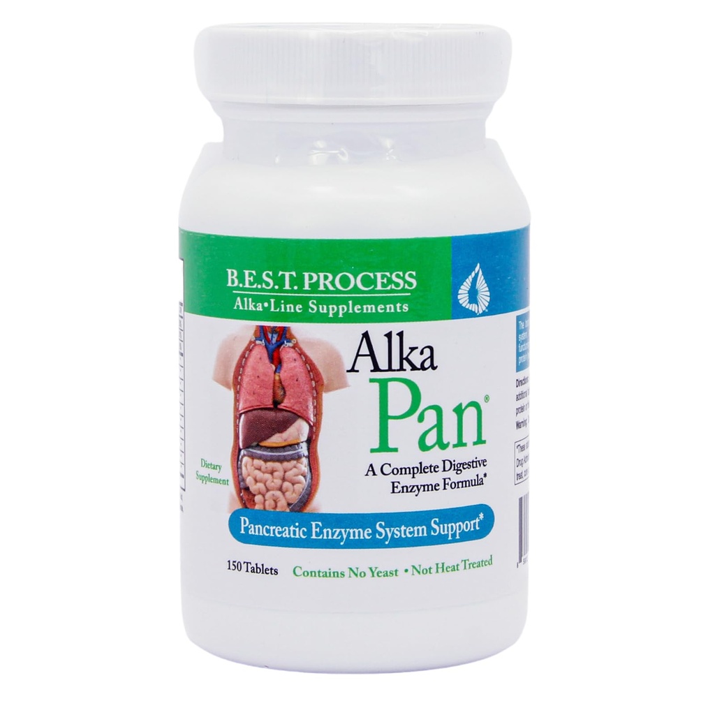Alka • Pan Best Process Alkaline - Natural Digestive Supplement - Enzymy pancreatic z antyoksydant- bogaty Superfoods & Zioła trawienne