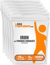 BulkSupplements.com Proszek z żelaznych fumaranu - Essential Mineral, Żelaza suplement dla mężczyzn i kobiet - Gluten Free, 55 mg na jedną porcję, 1 kg (2,2 kg) (opakowanie po 5 sztuk)