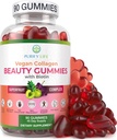 Purify Life Wegan Kolagen Gummies z Biotin Vitamin do skóry włosów i paznokci zdrowia, (90 Chews) Collagen Support Supertruit Complex z Resveratrol, Witamina A, E, C - Zastąp kapsułki, Pigułki