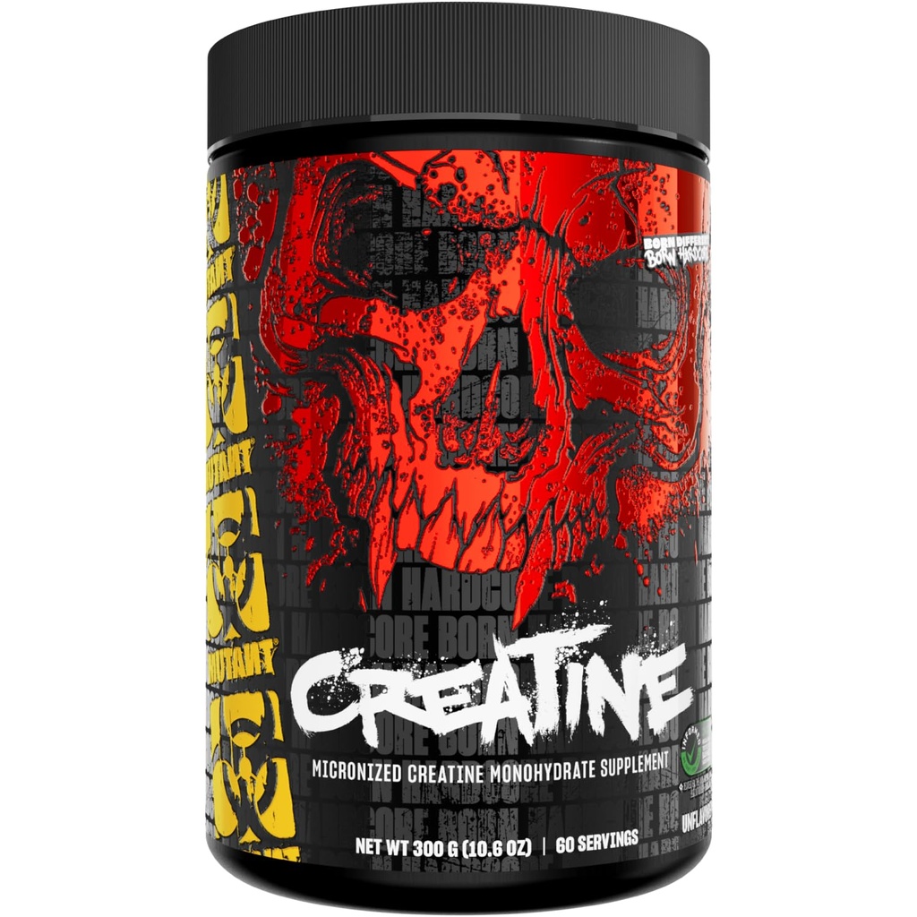 Mutant Creatine - Monowodny proszek zmikronizowany - Stworzenie w proszku suplement do zwiększonej intensywności - 60 Servings- 300 g - Unflavored