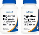 Nutricost Digestive Enzymes 620mg, 120 Kapsułek wegetariańskich (2 butelki) - Kompletny suplement Digestive Enzyme