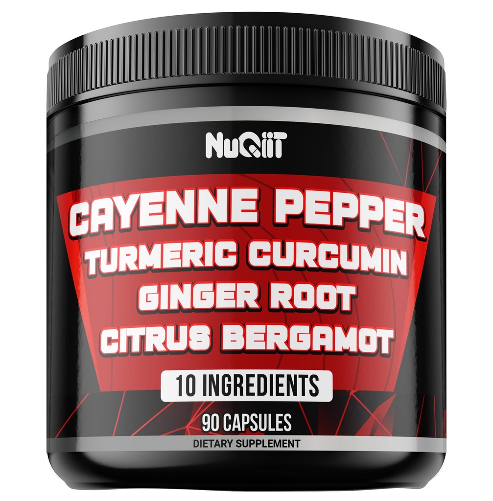 Cayenne Pepper Supplements with Turmeric Curcumin Root, Ginger Root, Citrus Bergamot & More - Digestive Health, Immune System, Heart Health & Joint Health - 90 kapsułki
